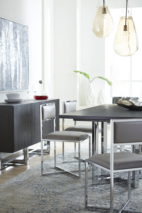 Amalfi X-Base Chair in Cobalt Leather (Set of 2) - Ornate Home