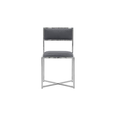 Amalfi X-Base Chair in Cobalt Leather (Set of 2) - Ornate Home