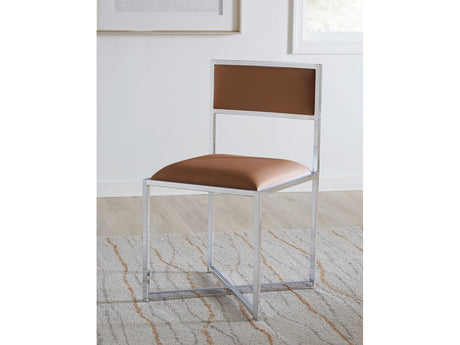 Amalfi X-Base Chair in Cognac Leather (Set of 2) - Ornate Home