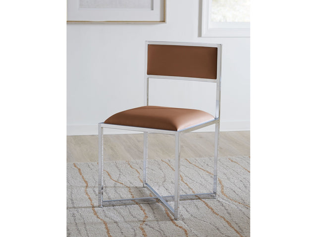 Amalfi X-Base Chair in Cognac Leather (Set of 2) - Ornate Home