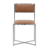 Amalfi X-Base Chair in Cognac Leather (Set of 2) - Ornate Home