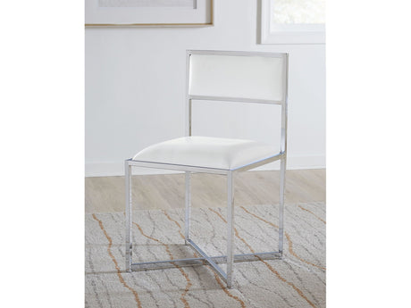 Amalfi X-Base Chair in White Leather (Set of 2) - Ornate Home