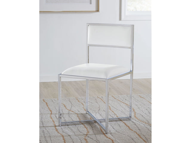 Amalfi X-Base Chair in White Leather (Set of 2) - Ornate Home