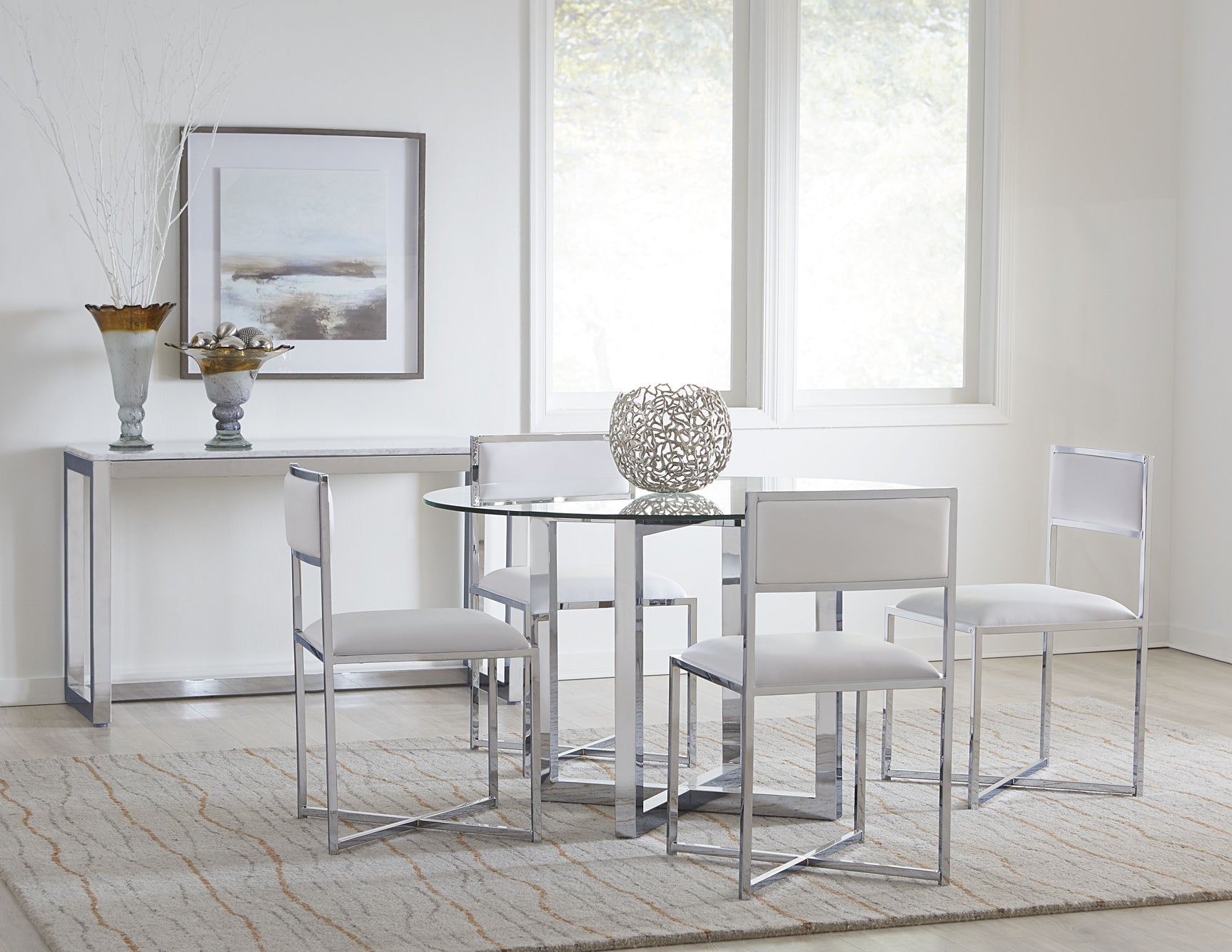 Amalfi X-Base Chair in White Leather (Set of 2) - Ornate Home