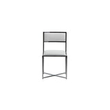 Amalfi X-Base Chair in White Leather (Set of 2) - Ornate Home