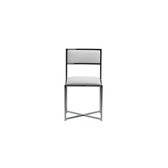 Amalfi X-Base Chair in White Leather (Set of 2) - Ornate Home