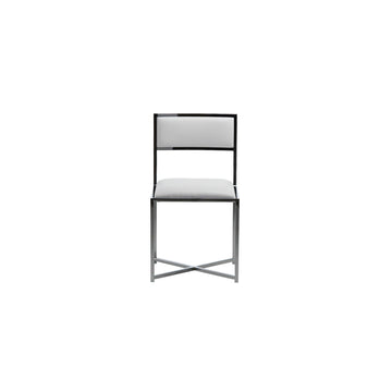 Amalfi X-Base Chair in White Leather (Set of 2) - Ornate Home