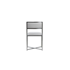 Amalfi X-Base Chair in White Leather (Set of 2) - Ornate Home