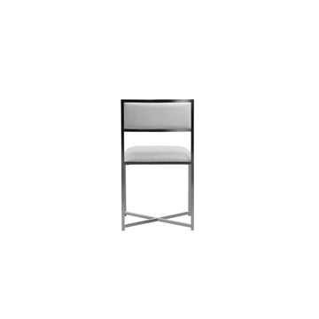 Amalfi X-Base Chair in White Leather (Set of 2) - Ornate Home