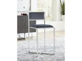 Amalfi X-Base Counter Stool in Cobalt Leather (Set of 2) - Ornate Home
