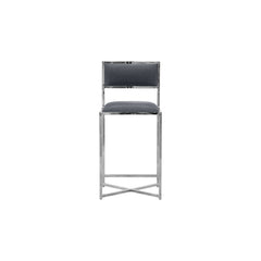 Amalfi X-Base Counter Stool in Cobalt Leather (Set of 2) - Ornate Home
