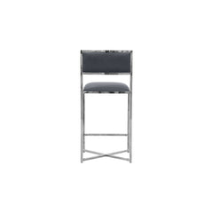 Amalfi X-Base Counter Stool in Cobalt Leather (Set of 2) - Ornate Home
