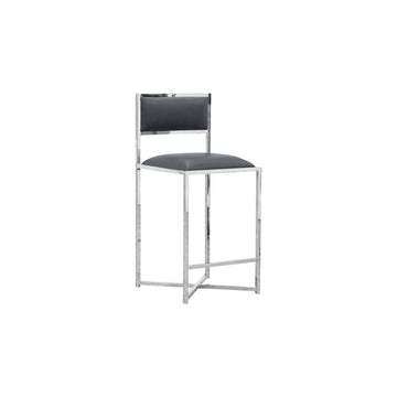 Amalfi X-Base Counter Stool in Cobalt Leather (Set of 2) - Ornate Home