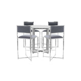 Amalfi X-Base Counter Stool in Cobalt Leather (Set of 2) - Ornate Home