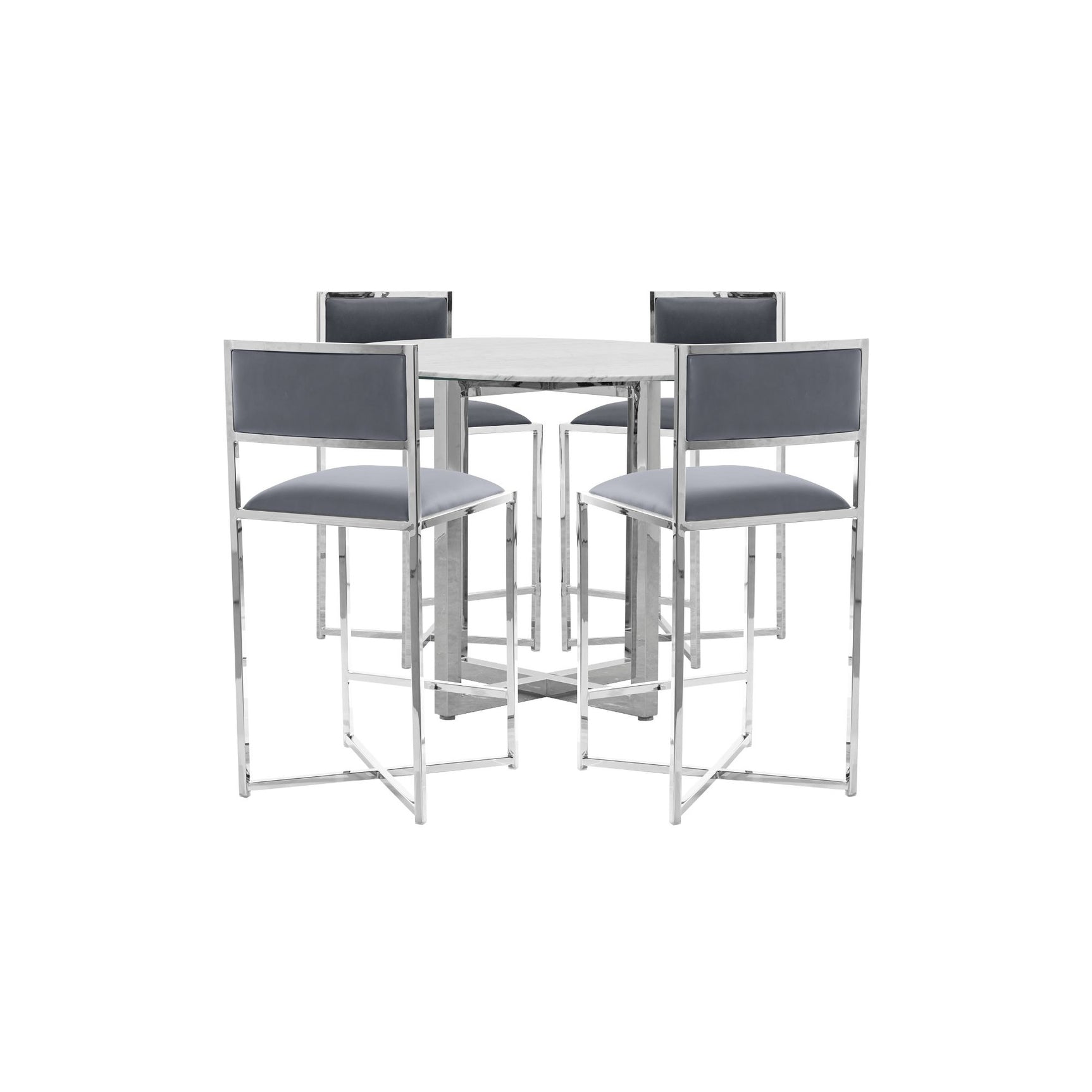 Amalfi X-Base Counter Stool in Cobalt Leather (Set of 2) - Ornate Home