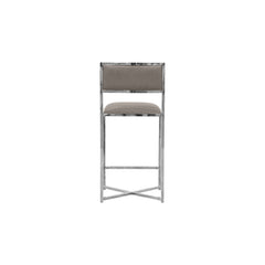 Amalfi X-Base Counter Stool in Taupe Leather (Set of 2) - Ornate Home