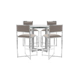 Amalfi X-Base Counter Stool in Taupe Leather (Set of 2) - Ornate Home