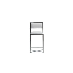 Amalfi X-Base Counter Stool in White Leather (Set of 2) - Ornate Home