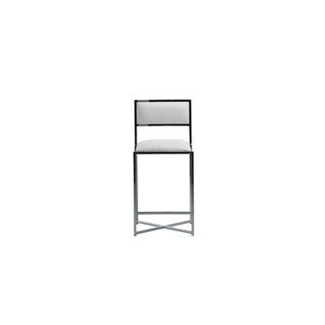 Amalfi X-Base Counter Stool in White Leather (Set of 2) - Ornate Home