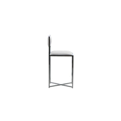 Amalfi X-Base Counter Stool in White Leather (Set of 2) - Ornate Home