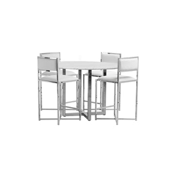 Amalfi X-Base Counter Stool in White Leather (Set of 2) - Ornate Home