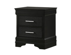 Amalia Black Upholstered Panel Bedroom Set - Ornate Home