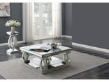 Amalia Silver 2-piece Mirrored Coffee and End Table Set - Ornate Home