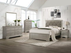 Amalia Silver King Upholstered Panel Bed - Ornate Home