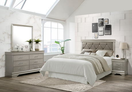 Amalia Silver Twin Upholstered Panel Bed - Ornate Home