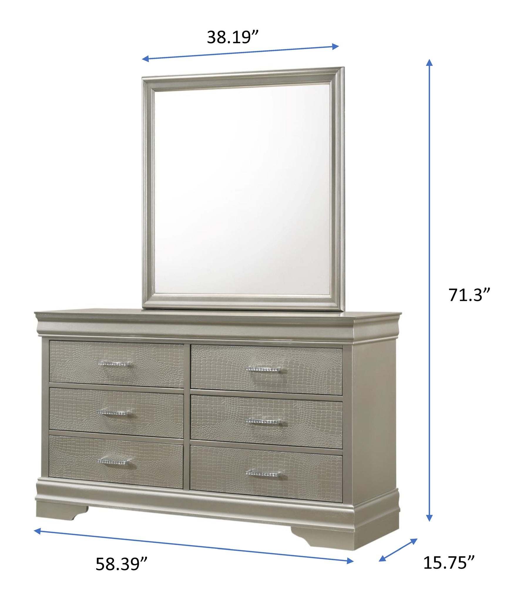 Amalia Silver Upholstered Panel Youth Bedroom Set - Ornate Home