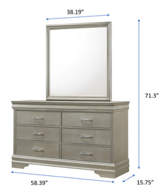 Amalia Silver Upholstered Panel Youth Bedroom Set - Ornate Home