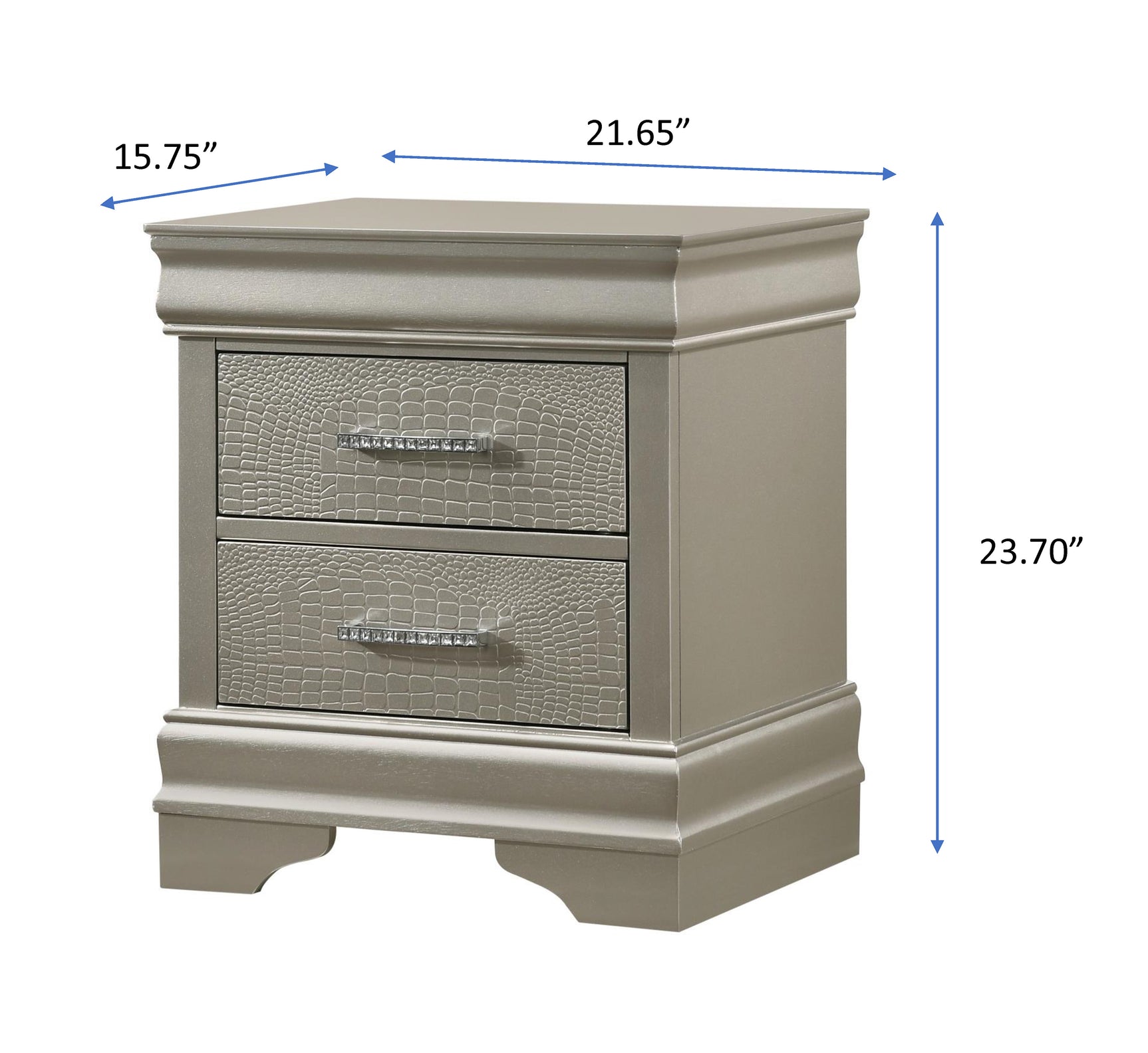 Amalia Silver Upholstered Panel Youth Bedroom Set - Ornate Home