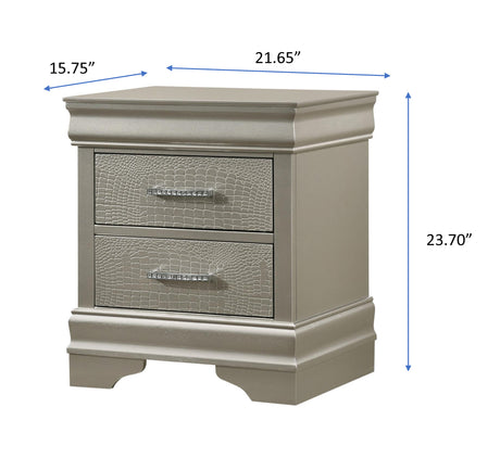 Amalia Silver Upholstered Panel Youth Bedroom Set - Ornate Home