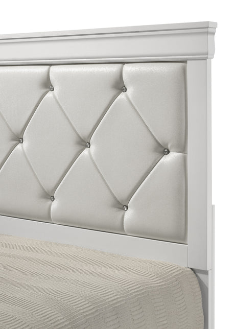 Amalia White King Upholstered Panel Bed - Ornate Home