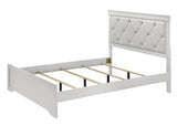Amalia White Queen Upholstered Panel Bed - Ornate Home