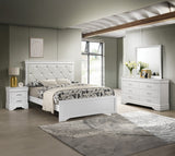 Amalia White Queen Upholstered Panel Bed - Ornate Home