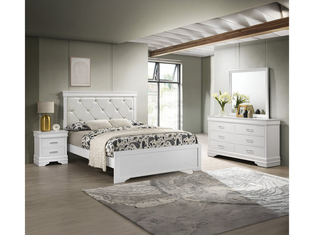 Amalia White Upholstered Panel Bedroom Set - Ornate Home