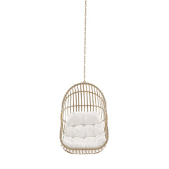 Amalie Natural/White Wicker Rattan Outdoor Patio Rattan Swing Chair without Stand - Ornate Home