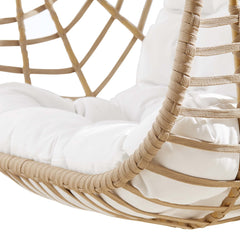 Amalie Natural/White Wicker Rattan Outdoor Patio Rattan Swing Chair without Stand - Ornate Home