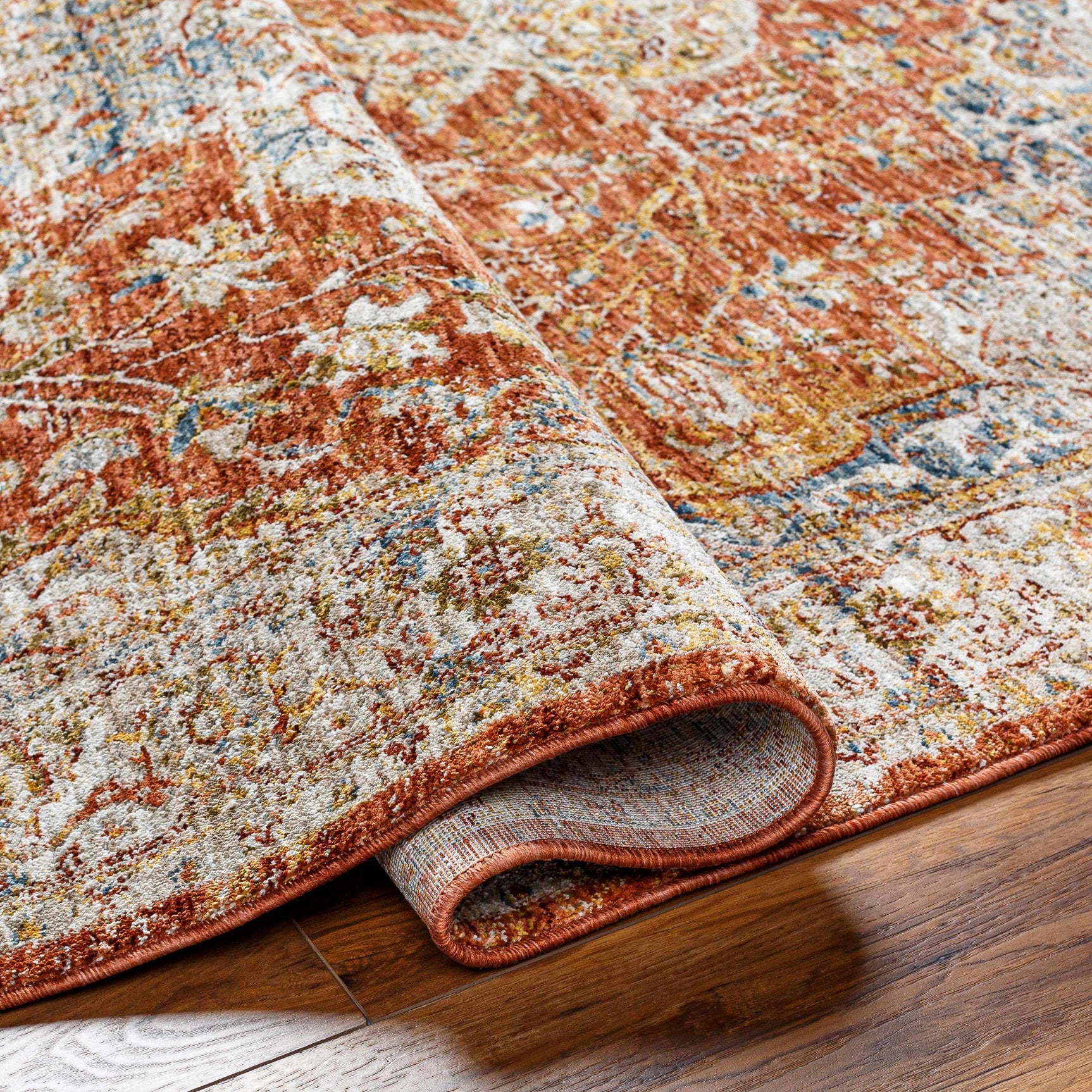 Aman Rust Area Rug - Clearance - Ornate Home