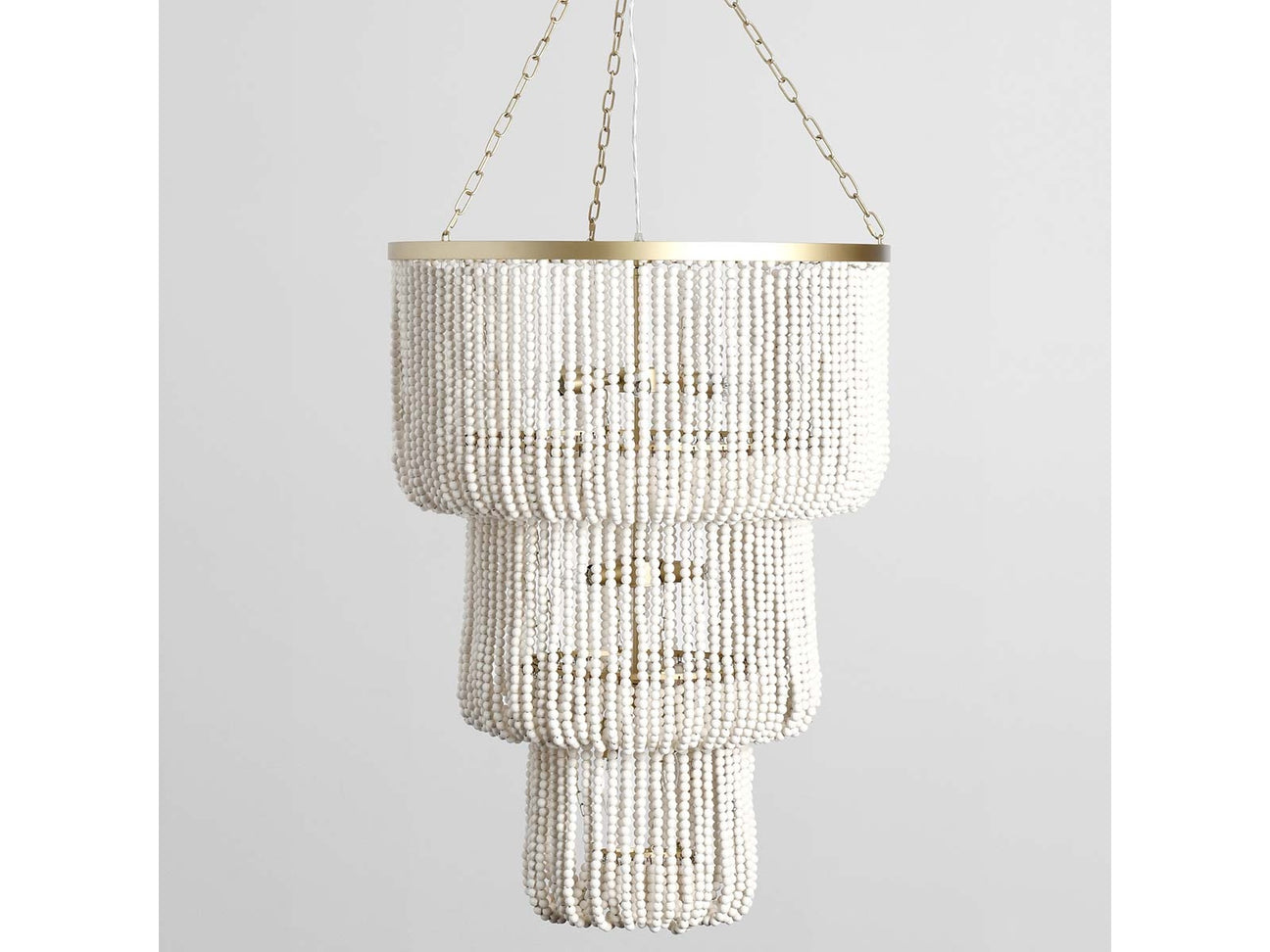Amanda White Beaded Chandelier - Ornate Home