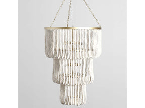 Amanda White Beaded Chandelier - Ornate Home