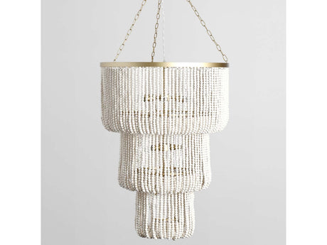 Amanda White Beaded Chandelier - Ornate Home