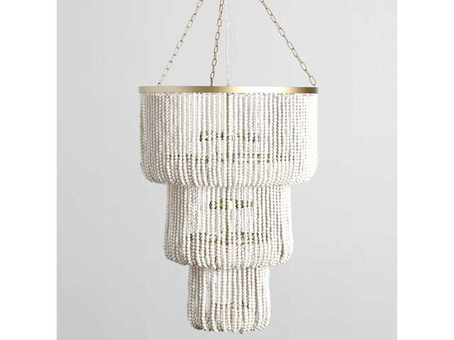 Amanda White Beaded Chandelier - Ornate Home