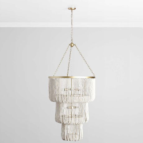 Amanda White Beaded Chandelier - Ornate Home