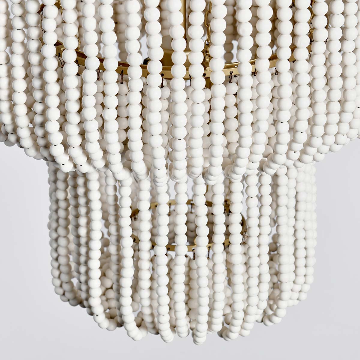 Amanda White Beaded Chandelier - Ornate Home