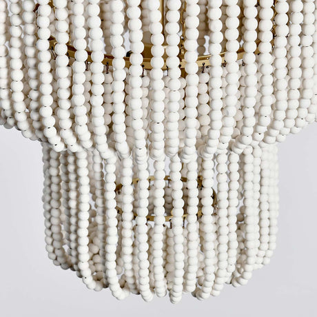 Amanda White Beaded Chandelier - Ornate Home