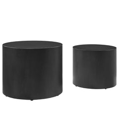 Amani Black Round Nesting Coffee Tables (Set of 2) - Ornate Home