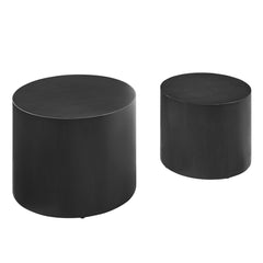 Amani Black Round Nesting Coffee Tables (Set of 2) - Ornate Home