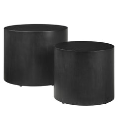 Amani Black Round Nesting Coffee Tables (Set of 2) - Ornate Home